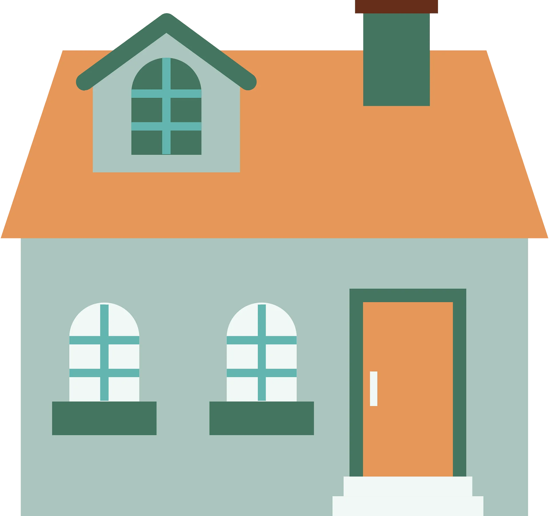 Cozy Cottage Home Clipart: Charming Illustrated Residential Architecture Design