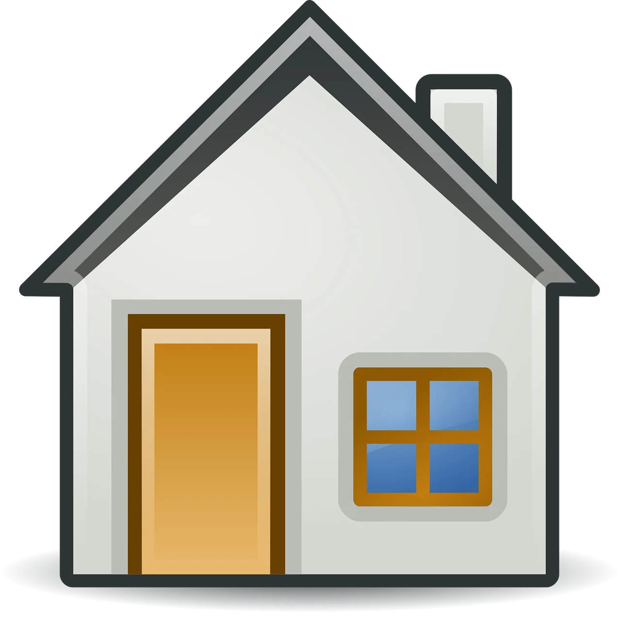 Simple Minimalist House Icon Clipart with Warm Color Palette and Clean Lines
