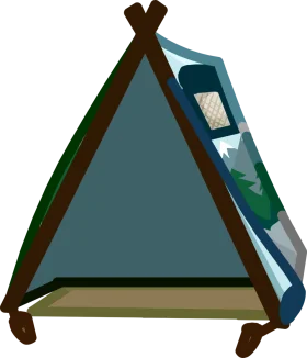 A-Frame Wilderness Shelter Clipart: Minimalist Camping Graphic Design Element