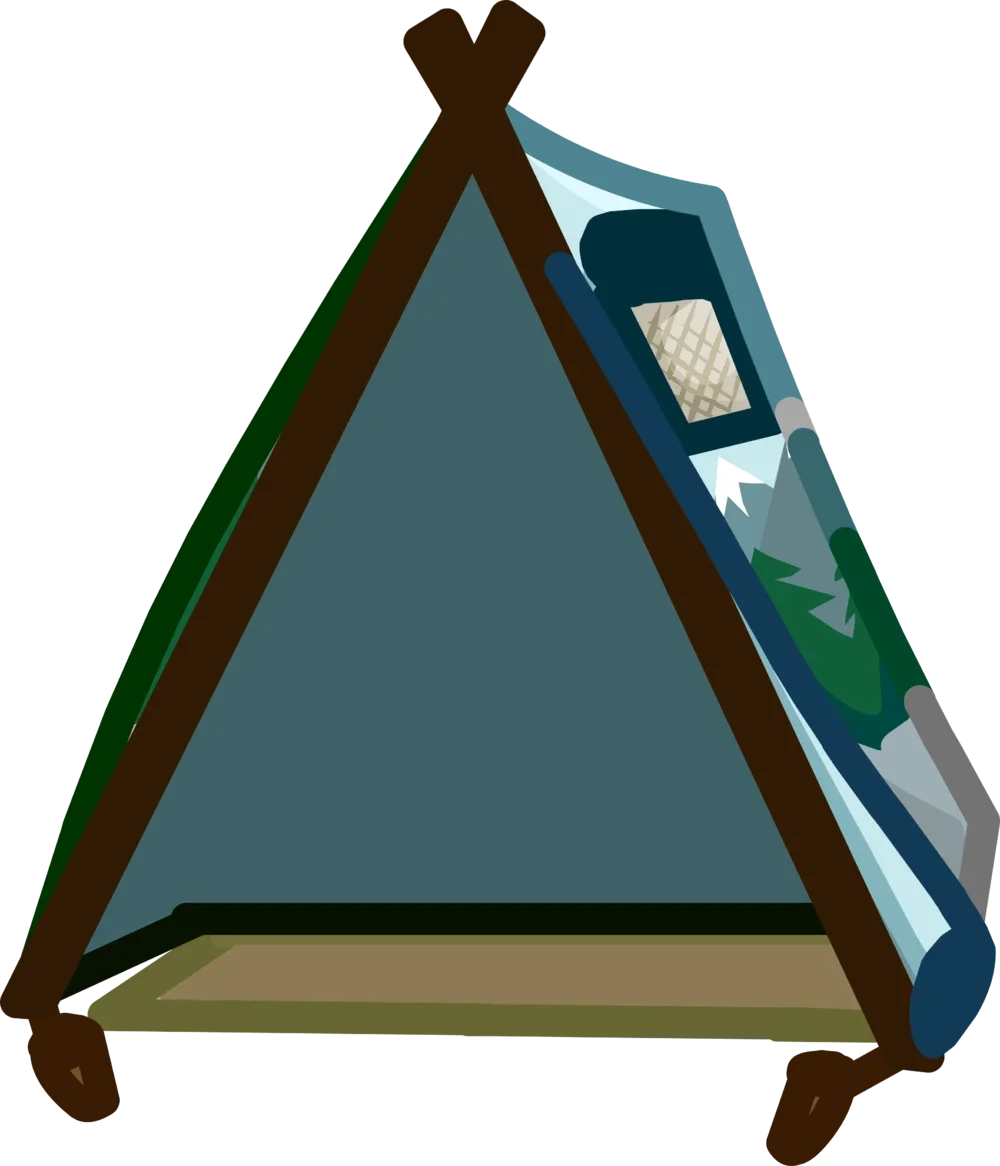 A-Frame Wilderness Shelter Clipart: Minimalist Camping Graphic Design Element