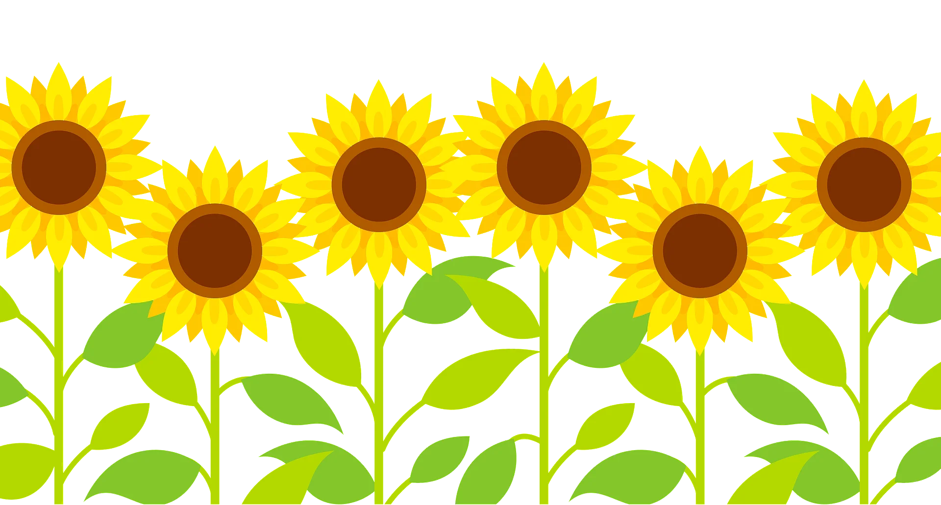 Cheerful Golden Sunflowers Clipart: A Delightful Botanical Illustration Design
