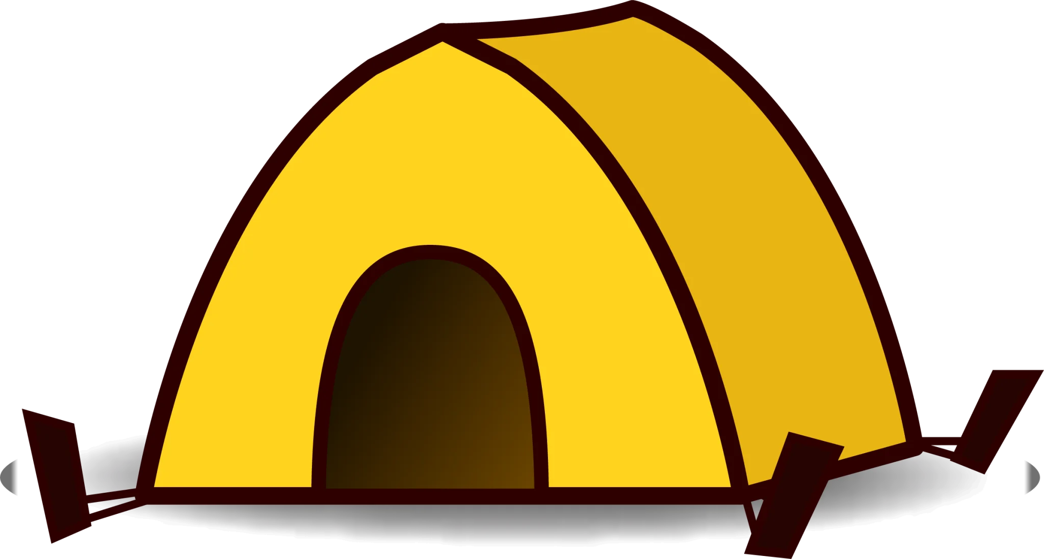 Cheerful Yellow Camping Tent Cartoon Clipart Illustration for Outdoor Adventures