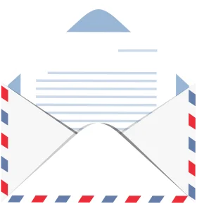 Classic Airmail Envelope Open Letter Clipart Illustration Design