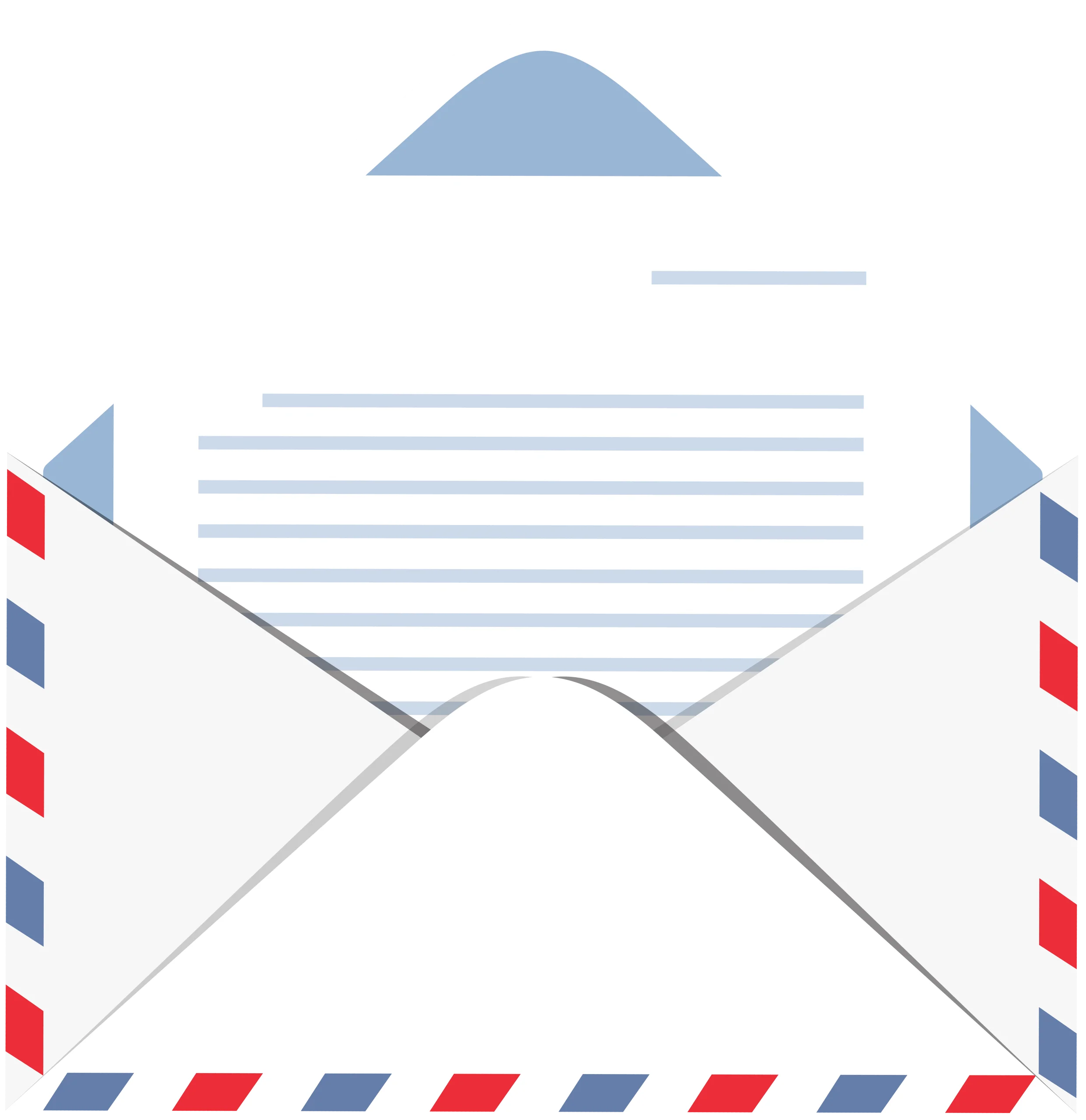 Classic Airmail Envelope Open Letter Clipart Illustration Design