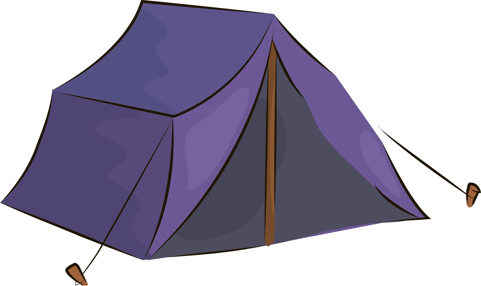 Classic Purple Canvas Camping Tent Outdoor Adventure Clipart Illustration