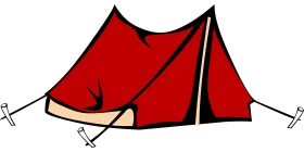 Classic Red Camping Tent Clipart Illustration for Outdoor Adventure Graphics
