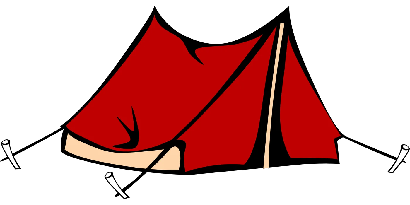 Classic Red Camping Tent Clipart Illustration for Outdoor Adventure Graphics