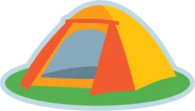 Colorful Camping Tent Clipart: A Cheerful Outdoor Shelter Illustration