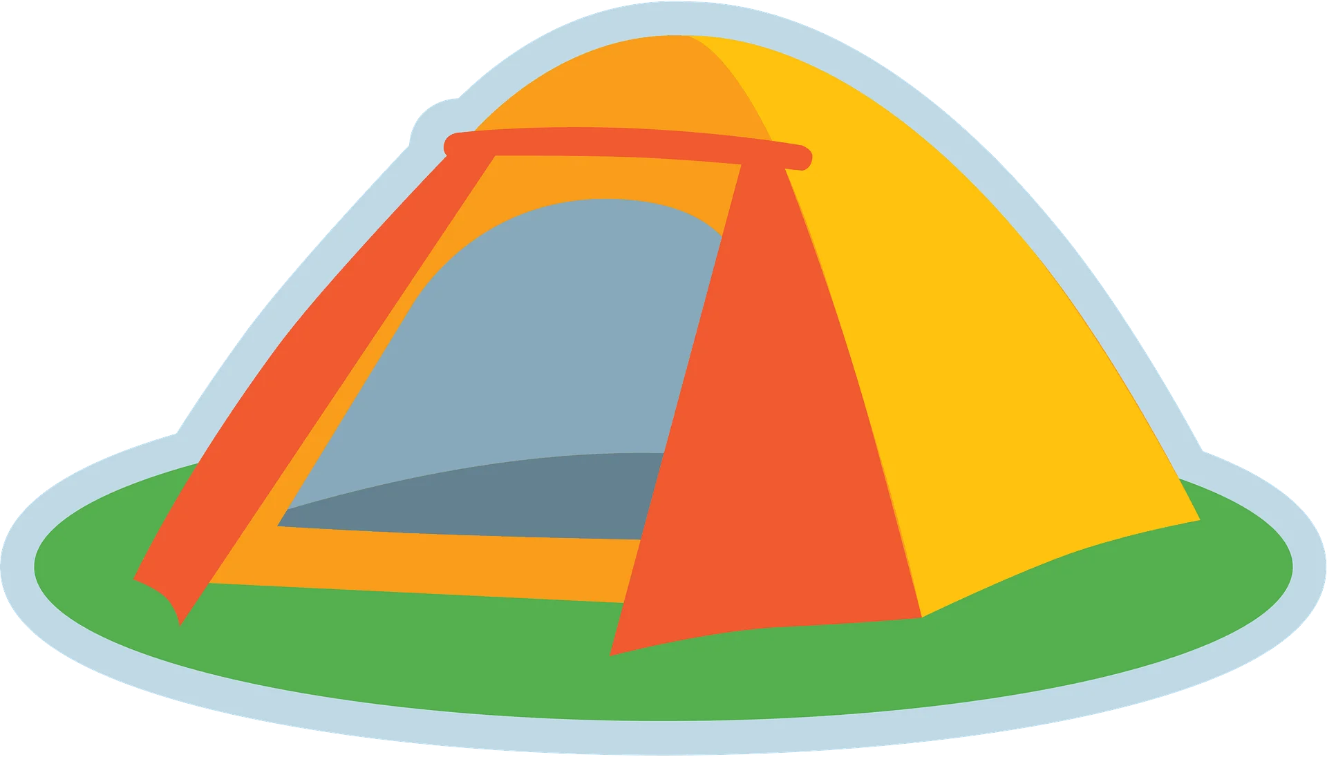 Colorful Camping Tent Clipart: A Cheerful Outdoor Shelter Illustration