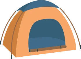 Cozy Outdoor Adventure Camping Tent Clipart with Warm Color Palette
