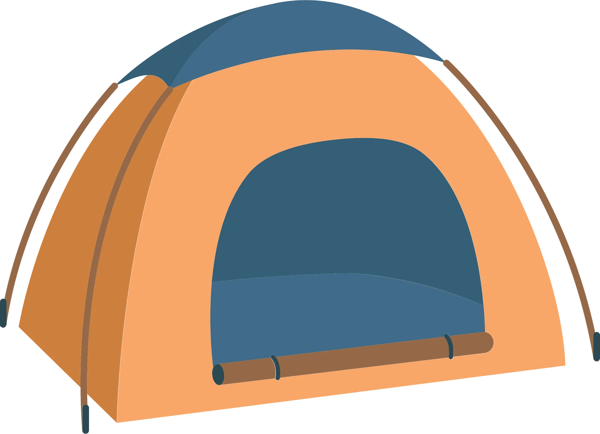 Cozy Outdoor Adventure Camping Tent Clipart with Warm Color Palette
