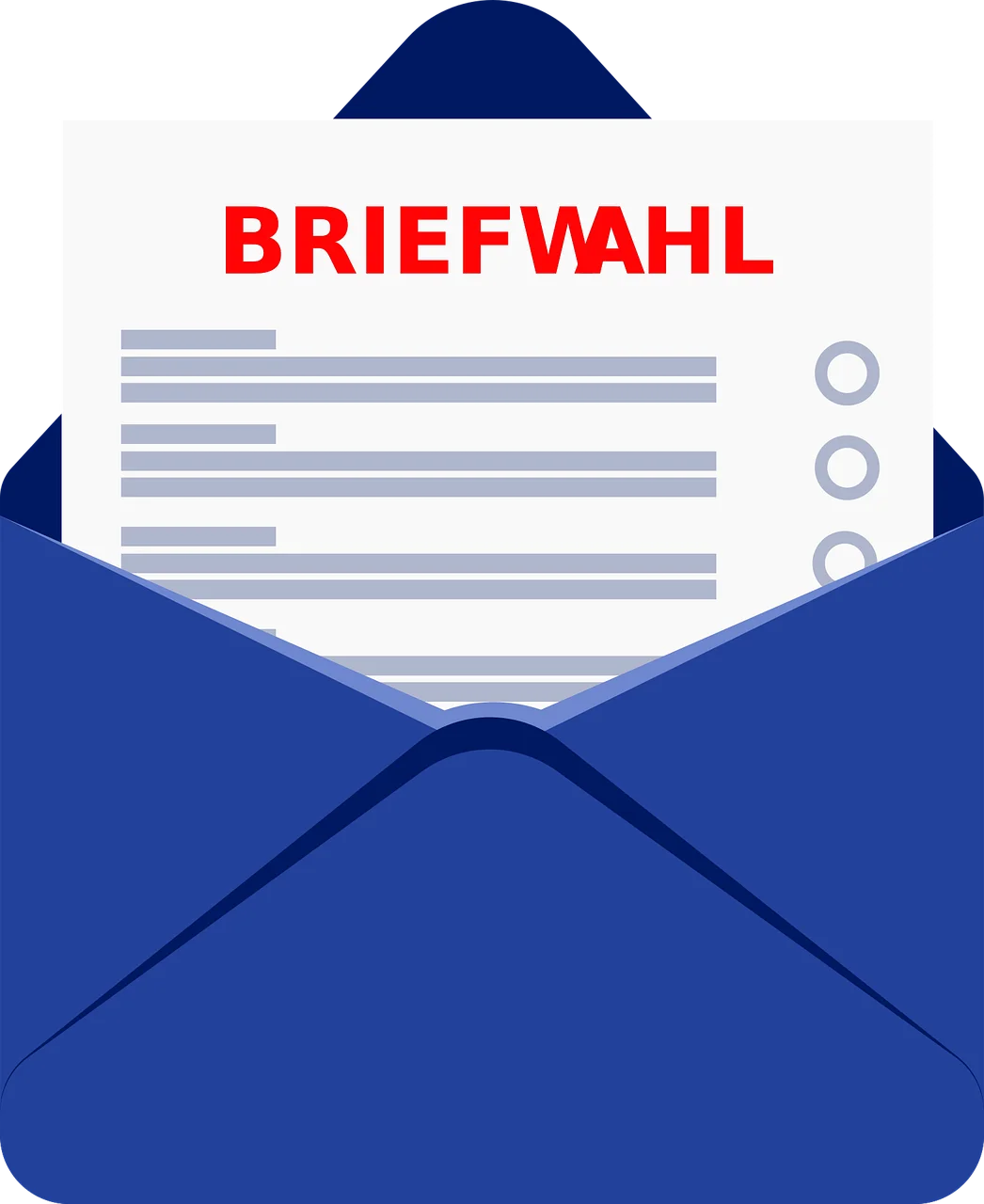 Detailed Briefwahl Election Voting Letter Clipart Graphic Design Illustration