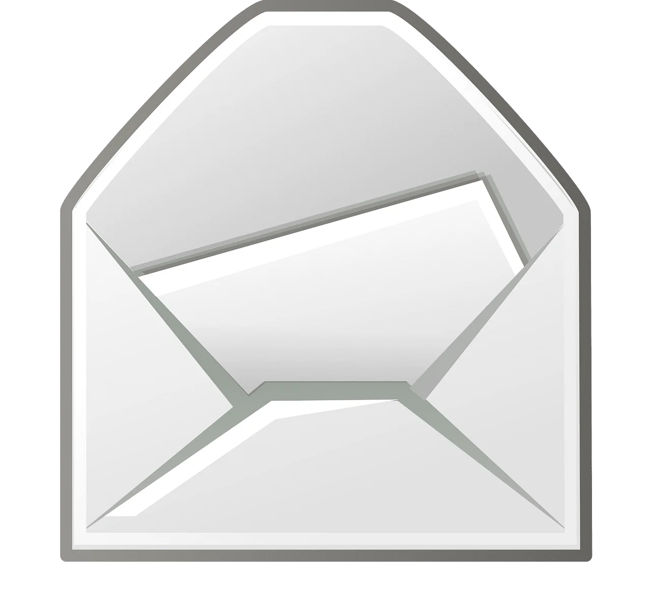 Elegant Minimalist Open Envelope Clipart Design with Soft Shading