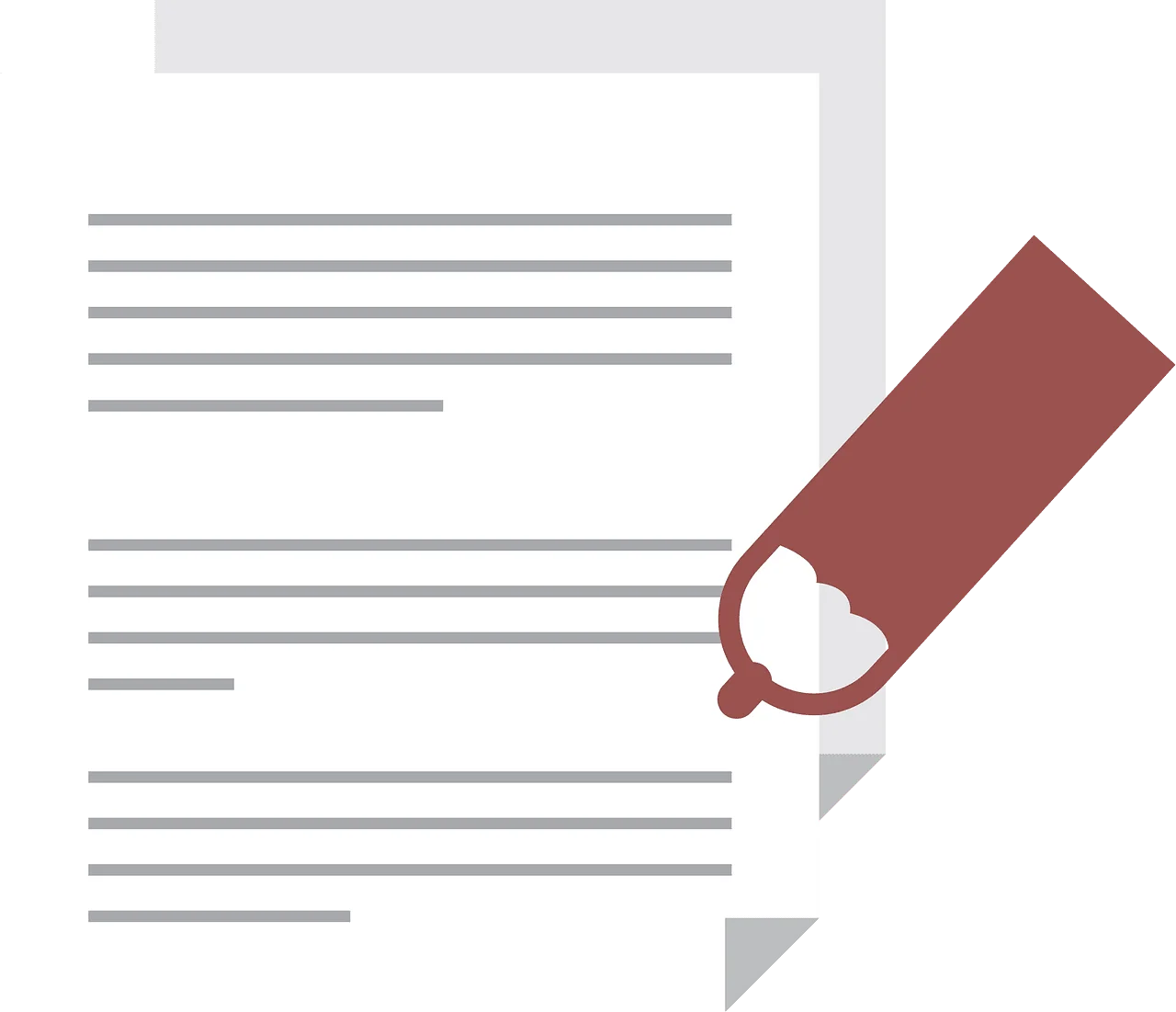 Elegant Minimalist Paper Document with Classic Red Correction Marker Clipart