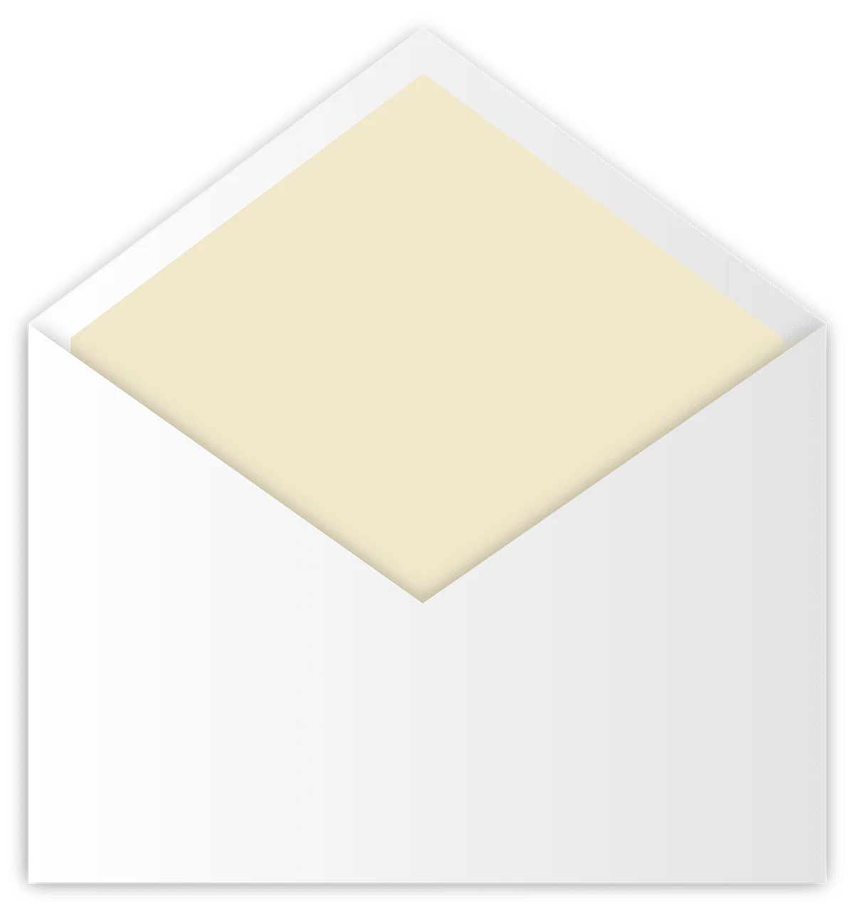 Elegant White Envelope with Soft Cream-Colored Interior Clipart Design