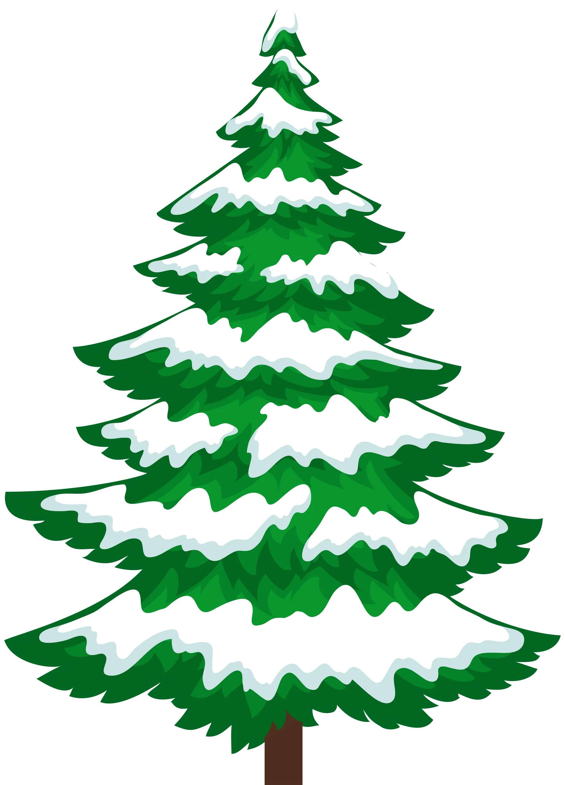 Festive Winter Evergreen Snow-Covered Christmas Tree Clipart Design
