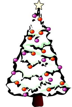 Festive Winter Holiday Christmas Tree Decorative Seasonal Clipart Design