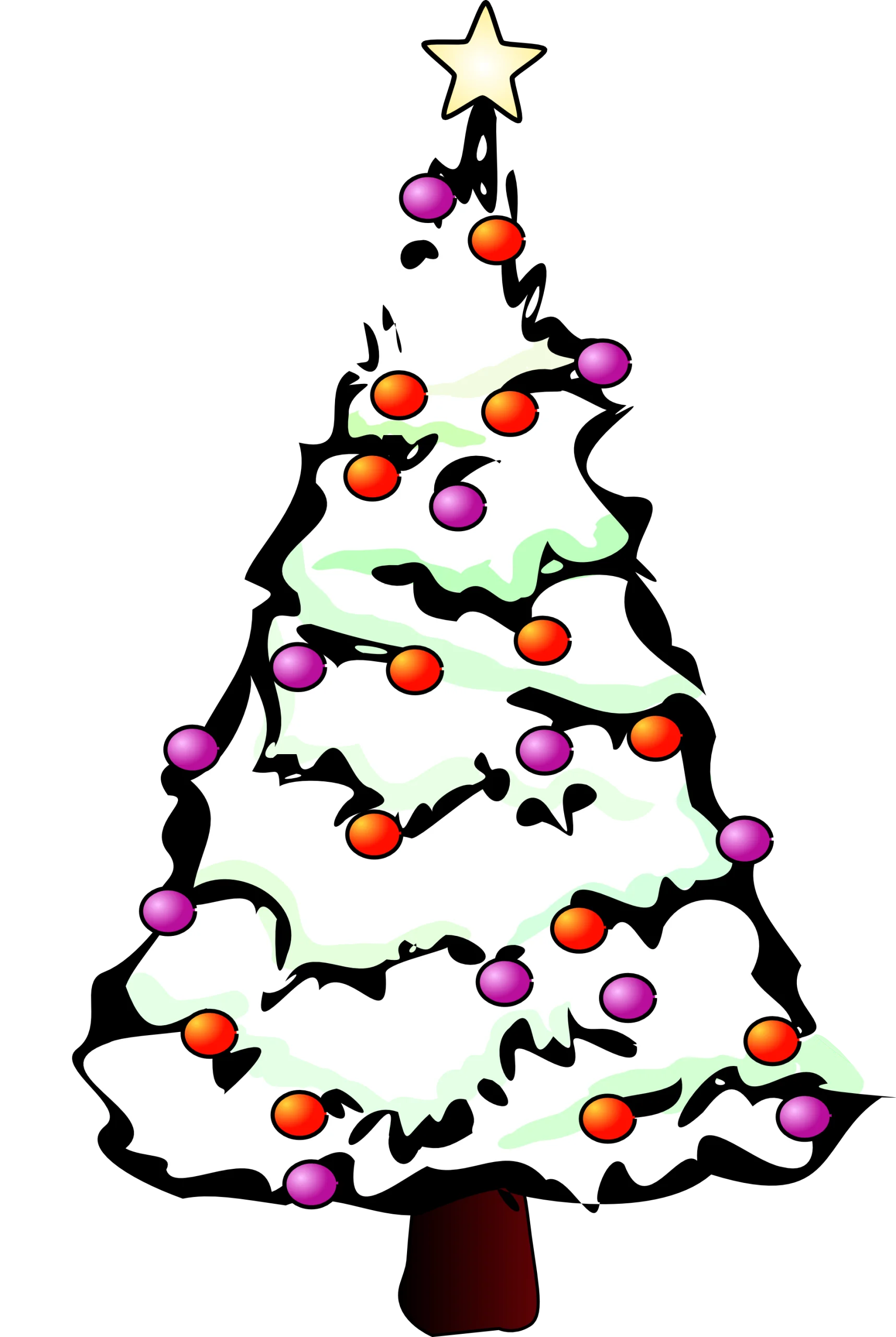 Festive Winter Holiday Christmas Tree Decorative Seasonal Clipart Design