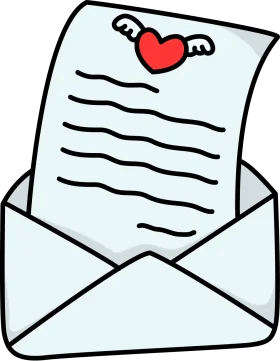 Heartfelt Love Letter Clipart with Winged Heart and Elegant Envelope Design