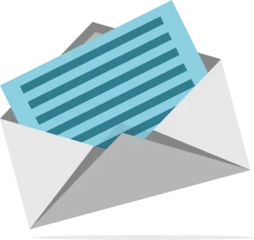 Minimalist Blue and Gray Envelope with Letter Clipart Design