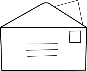 Minimalist Envelope Clipart with Simple Geometric Design and Postal Address Lines