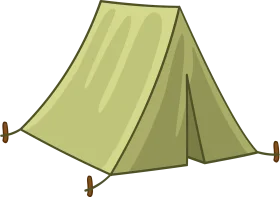 Minimalist Light Green Classic A-Frame Camping Tent Clipart Design
