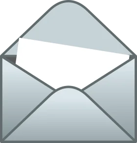 Minimalist Open Envelope Clipart with Blank Letter Inside Clean Design