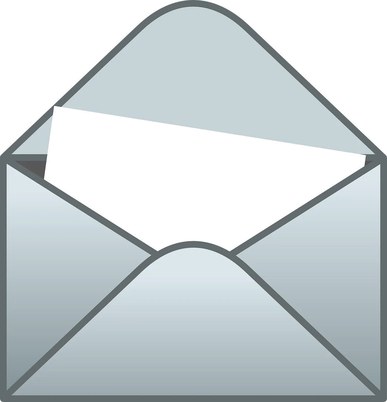 Minimalist Open Envelope Clipart with Blank Letter Inside Clean Design