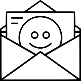 Minimalist Smiley Face Inside Open Envelope Clipart Design Element