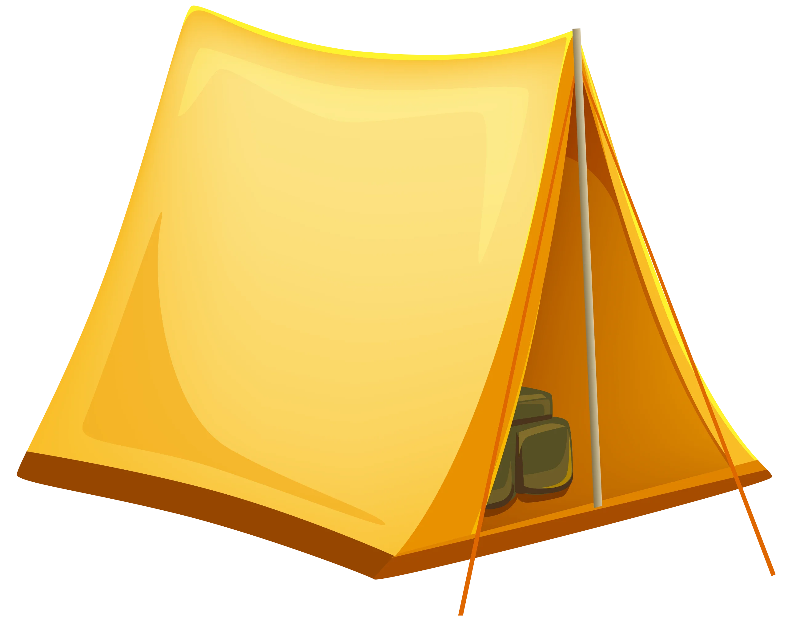 Minimalist Yellow A-Frame Camping Tent Clipart Illustration Design