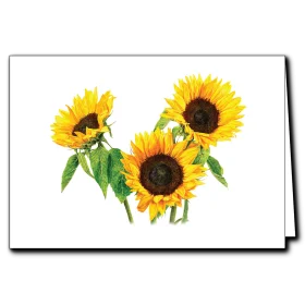 Radiant Sunflower Trio Watercolor Clipart: Botanical Art Print Collection