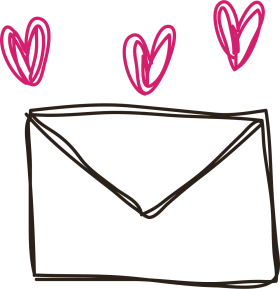 Romantic Envelope Clipart with Pink Hearts - Love Letter Design Element