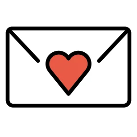 Romantic Love Letter Envelope Clipart with Heart Symbol Design