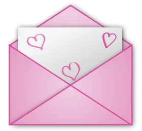Romantic Pink Envelope Clipart with Heart-Shaped Love Letter Design
