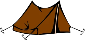 Rustic Brown Canvas Camping Tent Clipart - Outdoor Adventure Graphic
