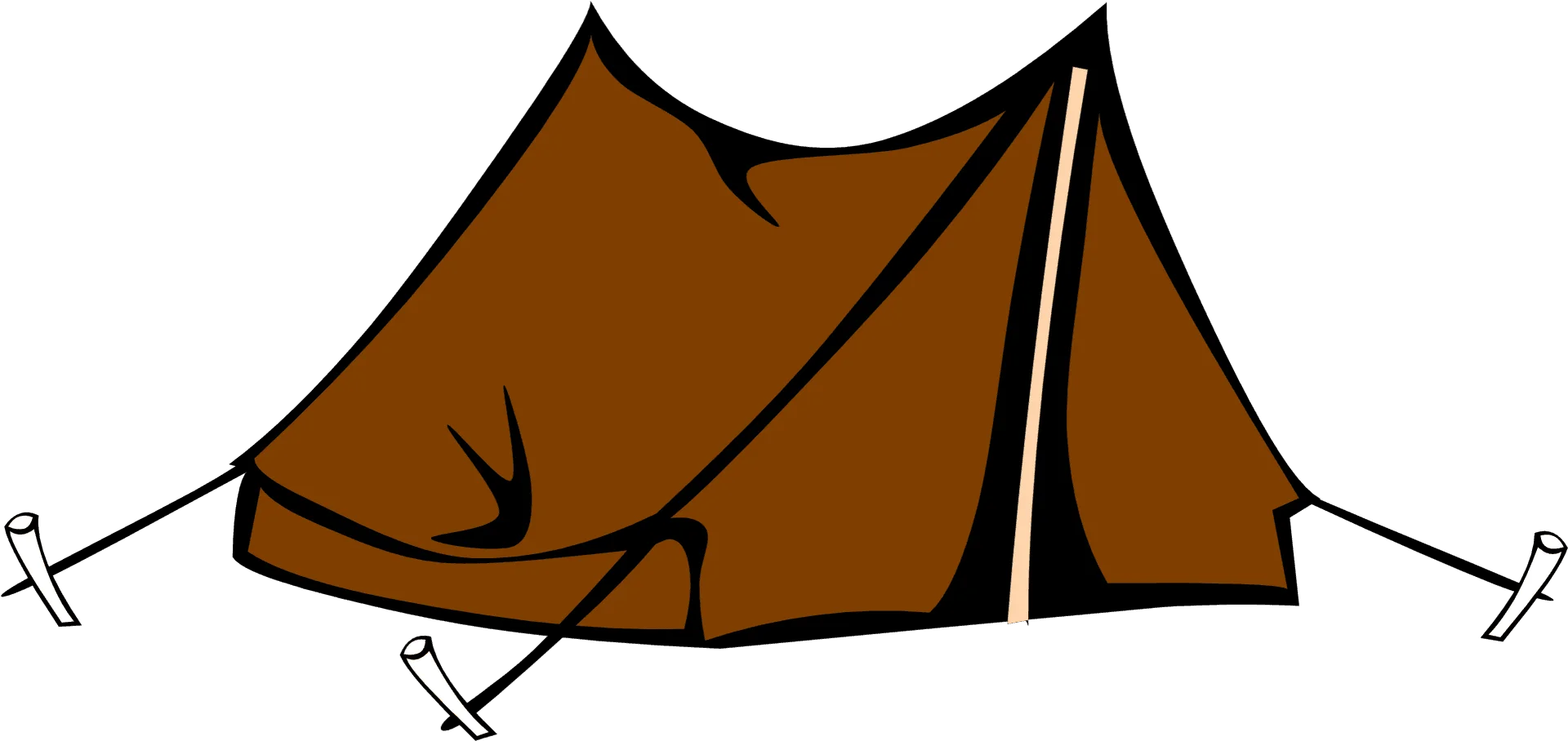 Rustic Brown Canvas Camping Tent Clipart - Outdoor Adventure Graphic