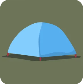 Simple Blue Dome Tent Clipart Icon - Minimalist Camping Graphic Design