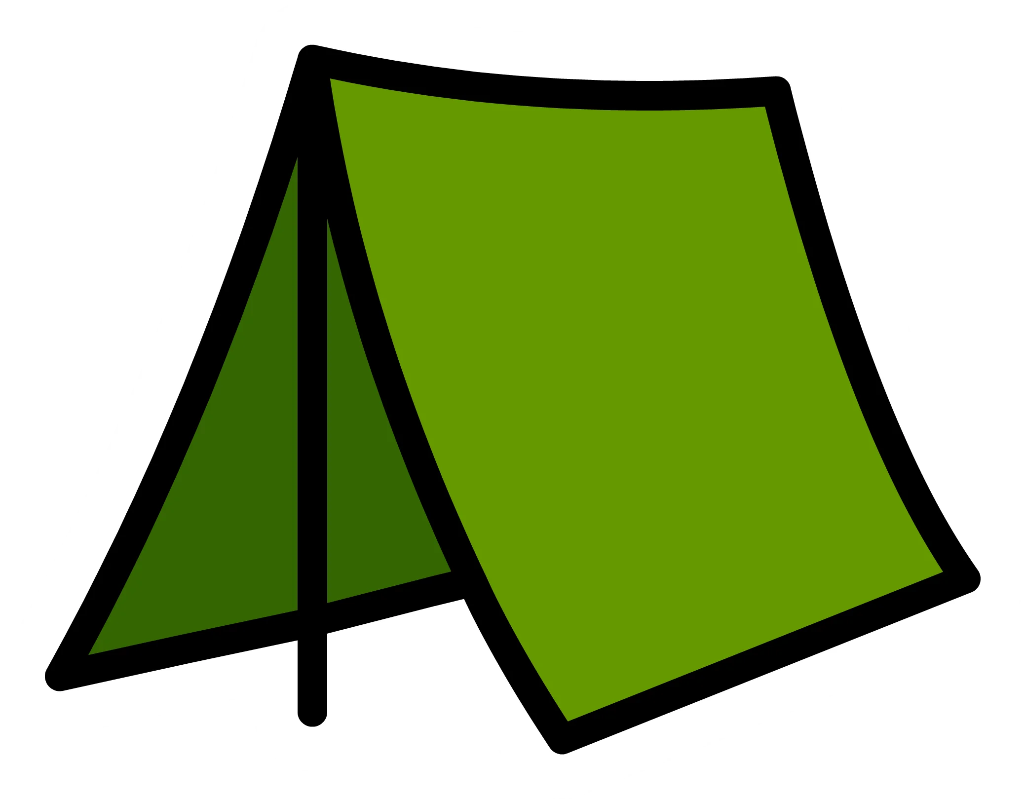 Simple Green Camping Tent Clipart - Minimalist Outdoor Adventure Graphic