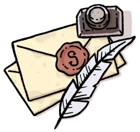 Vintage Correspondence Elements Nostalgic Letter Writing Clipart Illustration
