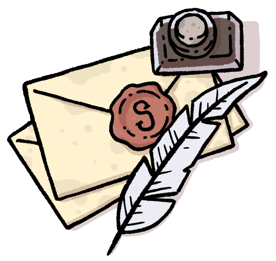 Vintage Correspondence Elements Nostalgic Letter Writing Clipart Illustration