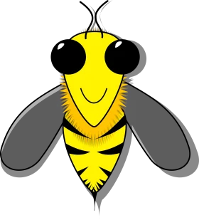 Adorable Cartoon Bumblebee Clipart with Cheerful Anthropomorphic Design