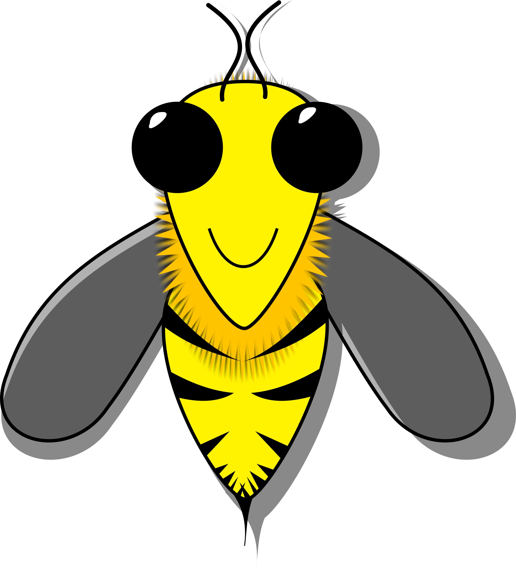 Adorable Cartoon Bumblebee Clipart with Cheerful Anthropomorphic Design