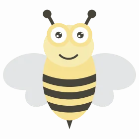 Adorable Cartoon Bumblebee Clipart with Cute Cartoon Expression and Soft Colors
