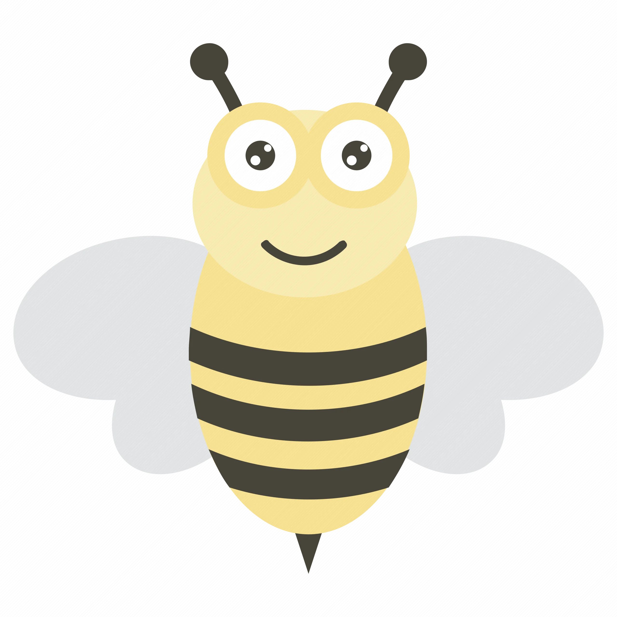 Adorable Cartoon Bumblebee Clipart with Cute Cartoon Expression and Soft Colors