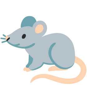 Adorable Cartoon Mouse Clipart - Cute Stylized Rodent Illustration with Soft Colors