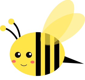 Adorable Friendly Cartoon Bumblebee Clipart with Cute Facial Expression