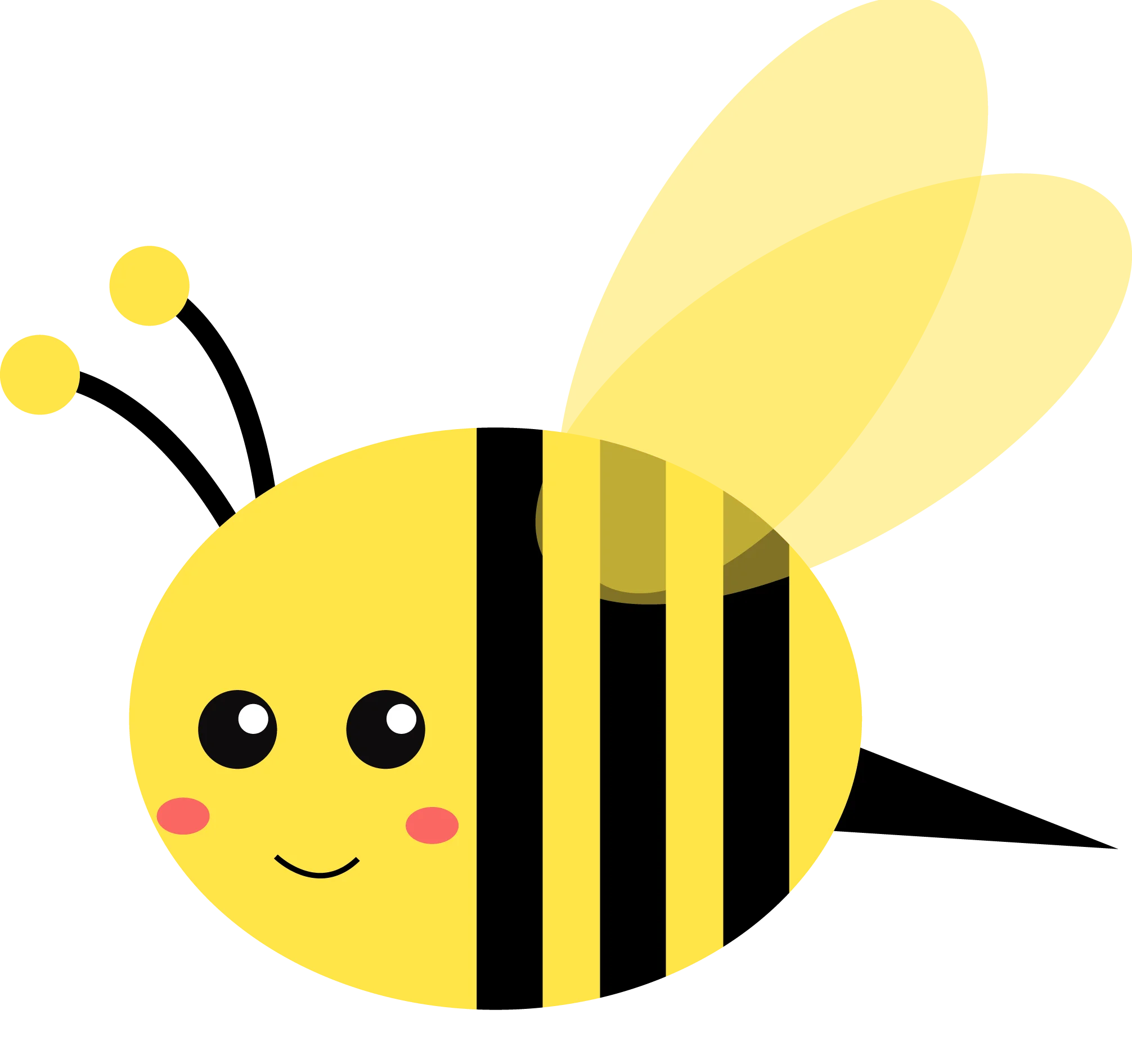 Adorable Friendly Cartoon Bumblebee Clipart with Cute Facial Expression