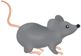 Adorable Gray Mouse Clipart Illustration with Soft Pastel Tail Design