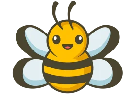 Adorable Kawaii Bumblebee Clipart with Cute Smiling Expression