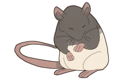 Adorable Minimalist Rat Clipart with Soft Color Palette and Charming Pose